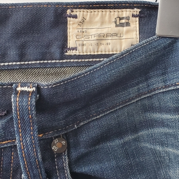 G Star Raw 3301 dark wash jeans no size - Picture 5 of 8